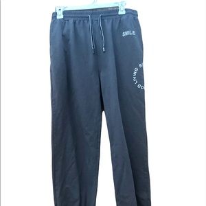Shein Sweatpants Joggers Drawstring Waist Letter Graphic Smile Sz.Large 8-10